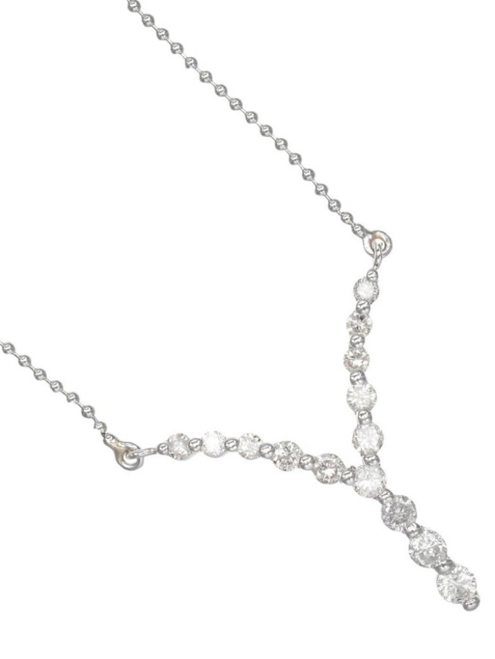 Y character Necklace Pt900Platinum/diamond 3.8g Women